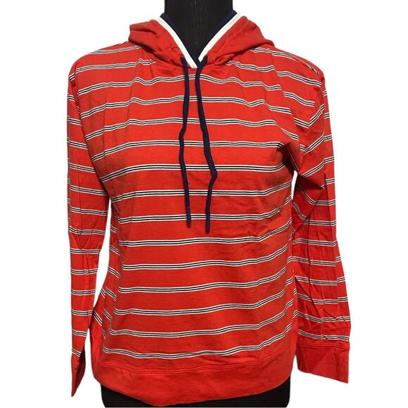 St. John’s Bay Striped Lightweight Hooded Sweatshirt – Petite Small - Picture 1 of 6